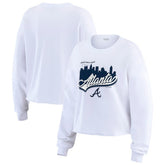 Atlanta Braves WEAR by Erin Andrews Women's Domestic Postcard Long Sleeve T-Shirt Clearance