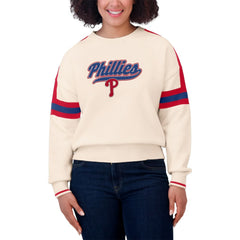 Philadelphia Phillies WEAR by Erin Andrews Women's Stripe Pullover Sweater Online