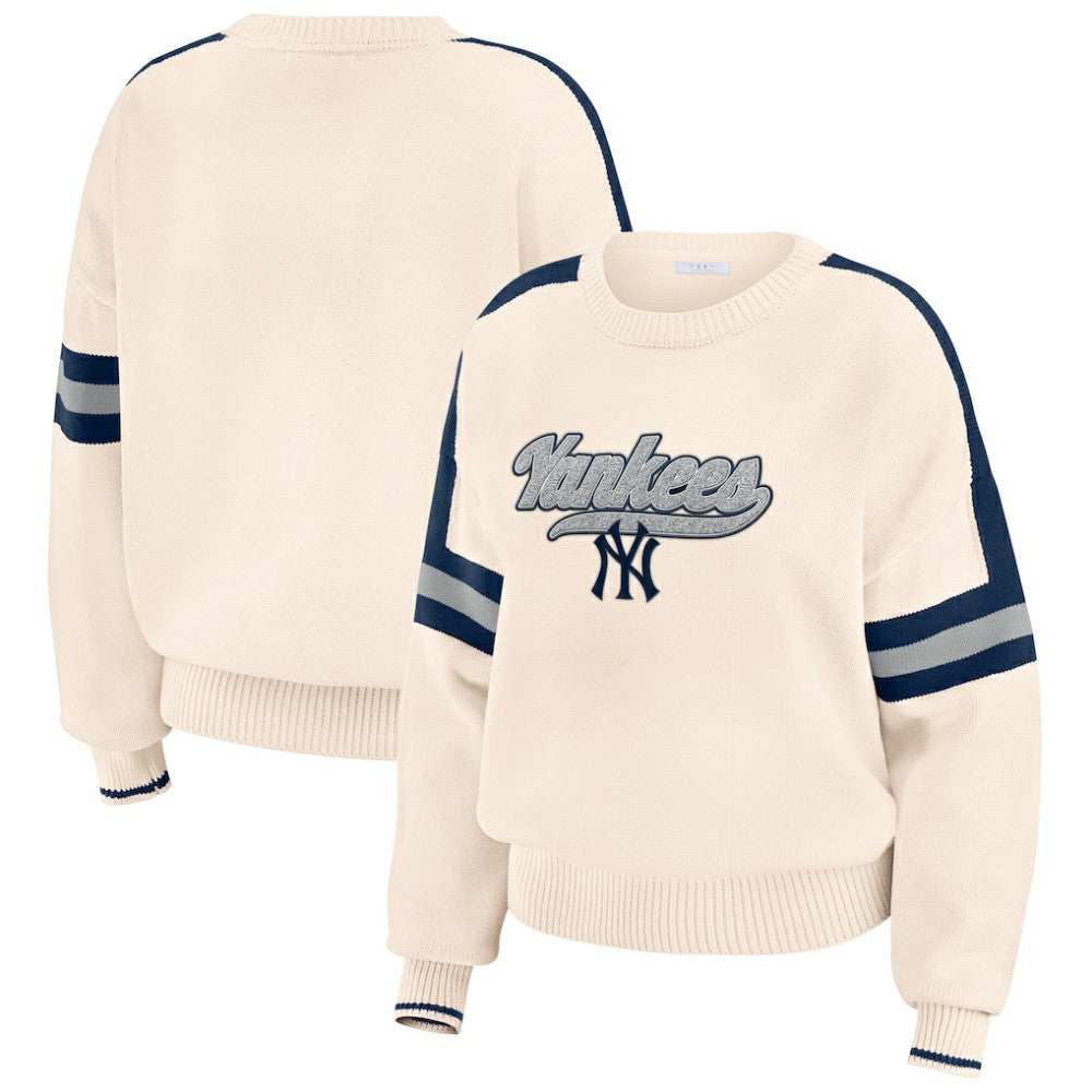 New York Yankees WEAR by Erin Andrews Women's Stripe Pullover Sweater On Sale