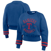 Texas Rangers WEAR by Erin Andrews Women's Vintage Washed Cropped Pullover Sweatshirt discount