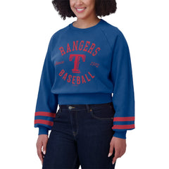 Texas Rangers WEAR by Erin Andrews Women's Vintage Washed Cropped Pullover Sweatshirt discount