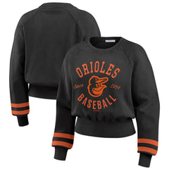 Baltimore Orioles WEAR by Erin Andrews Women's Vintage Washed Cropped Pullover Sweatshirt Near Me