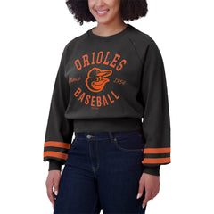 Baltimore Orioles WEAR by Erin Andrews Women's Vintage Washed Cropped Pullover Sweatshirt Near Me
