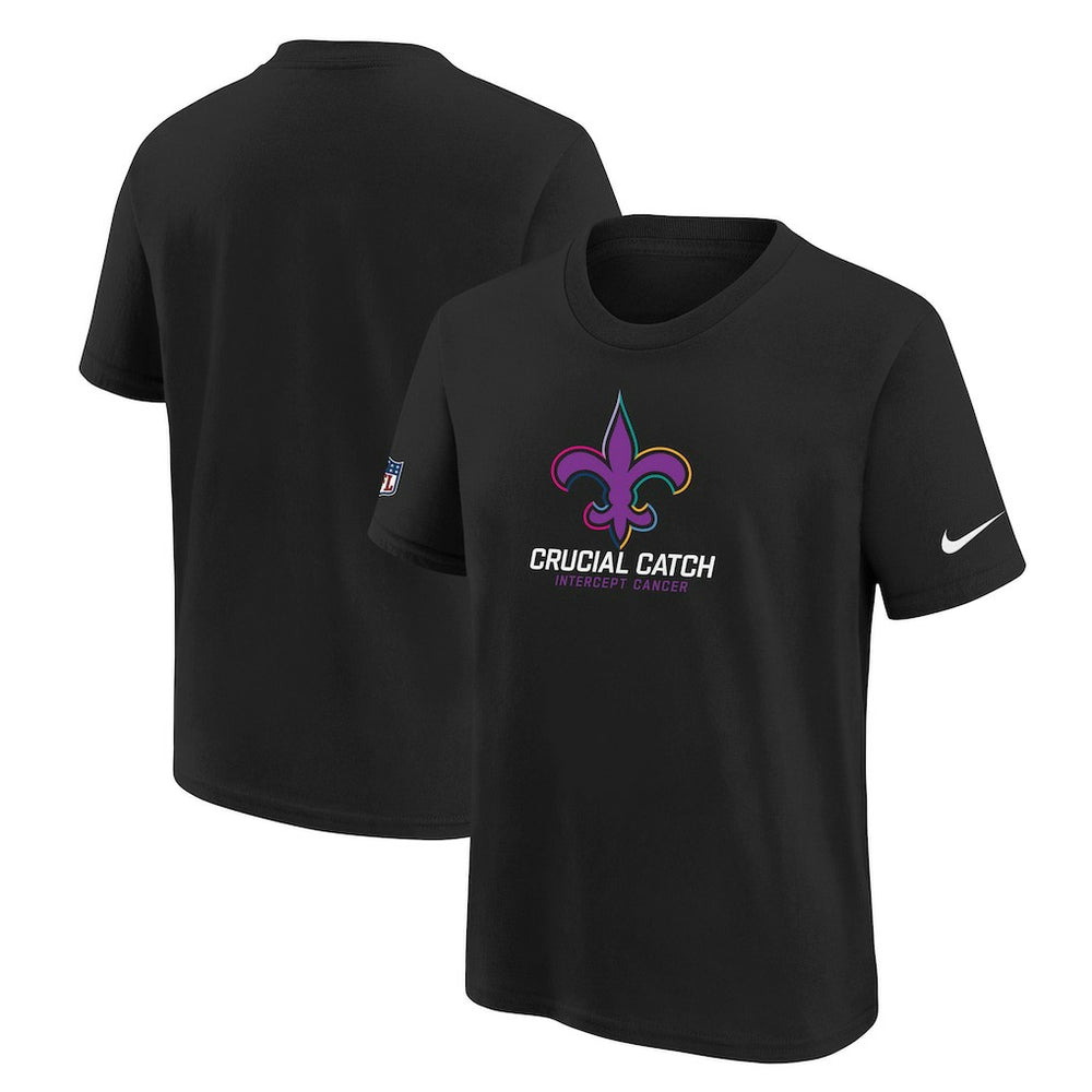 New Orleans Saints Youth 2024 NFL Crucial Catch T-Shirt Black - Nike