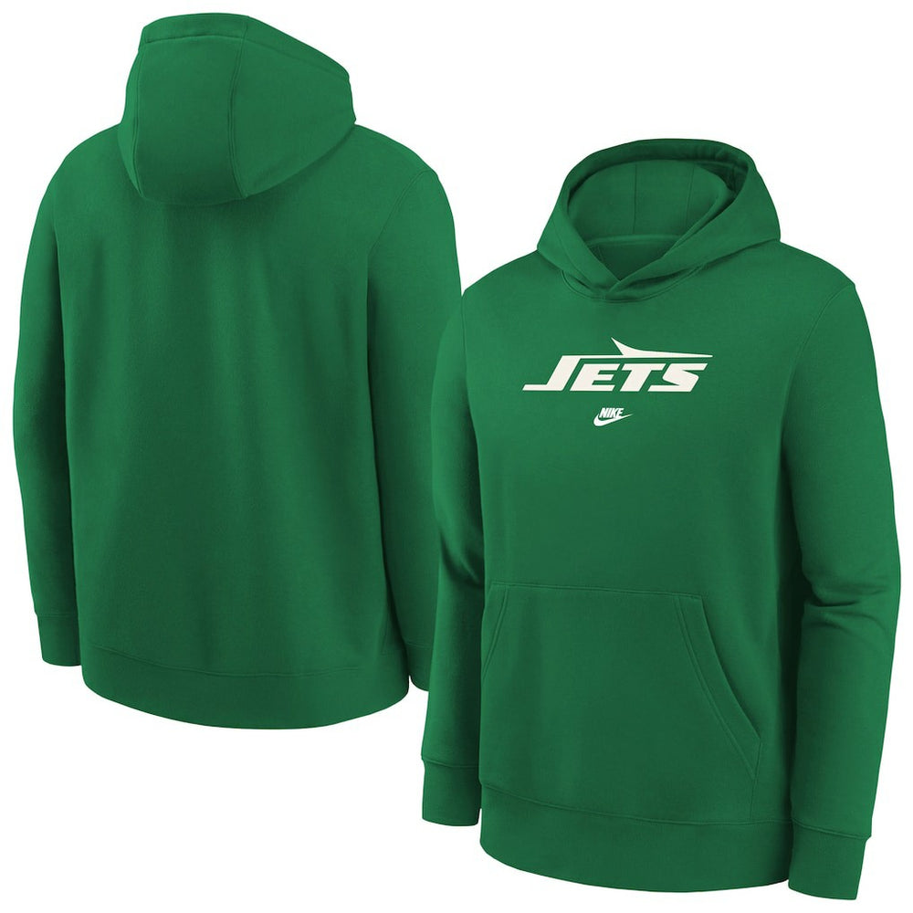 New York Jets Youth Rewind Club Fleece Pullover Hoodie Kelly Green - Nike