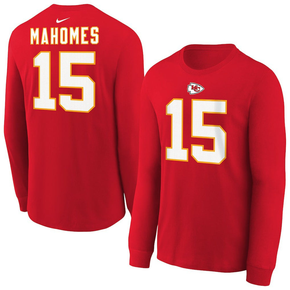 Patrick Mahomes Kansas City Chiefs Youth Player Name & Number Long Sleeve T-Shirt Red - Nike