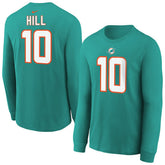 Tyreek Hill Miami Dolphins Youth Player Name & Number Long Sleeve T-Shirt Aqua - Nike