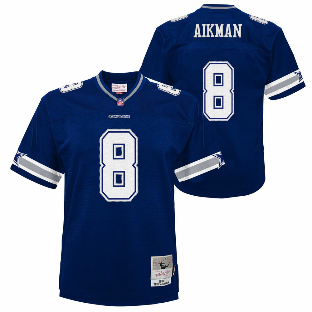 Troy Aikman Dallas Cowboys Youth 1996 Legacy Jersey Navy - Mitchell & Ness