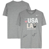 Fanatics Gisele Thompson & Alyssa Thompson Angel City FC & USWNT Multi-Signed Gray T-Shirts