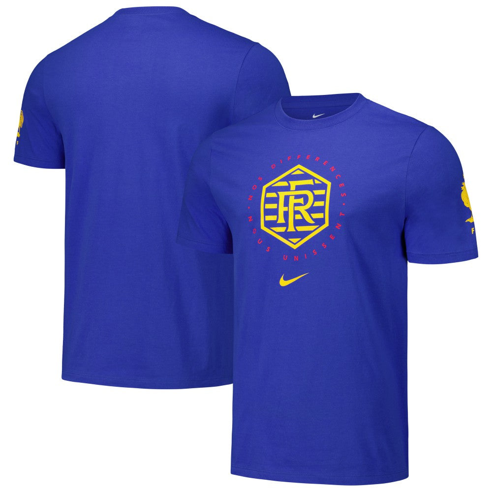 Nike France National Team Localized Core Cotton T-Shirts - Royal