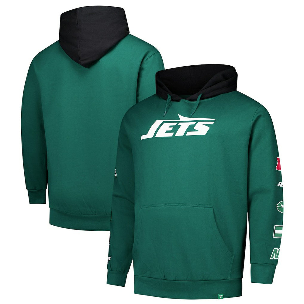 New York Jets Big & Tall Patched Out Pullover Hoodie Green - Fanatics