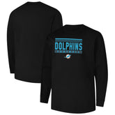 Miami Dolphins Profile Big & Tall Pop Long Sleeve T-Shirt Black - NFL