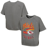 Kansas City Chiefs Women's Mineral Wash Short Sleeve Top Gray - NFL