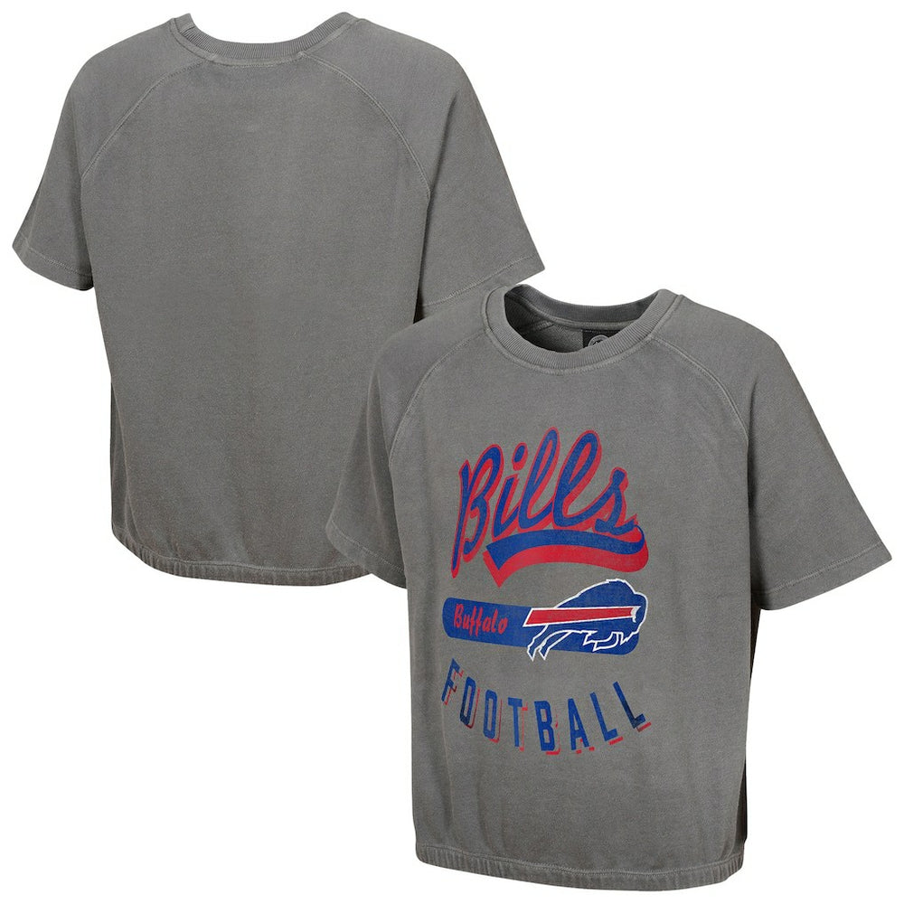 Buffalo Bills Women's Mineral Wash Short Sleeve Top Gray - NFL
