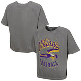 Minnesota Vikings Women's Mineral Wash Short Sleeve Top Gray - NFL