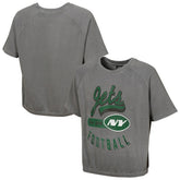New York Jets Women's Mineral Wash Short Sleeve Top Gray - NFL