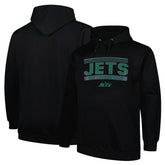 New York Jets Big & Tall Pop Pullover Hoodie Black - Fanatics