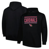 Arizona Cardinals Big & Tall Pop Pullover Hoodie Black - Fanatics