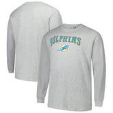 Miami Dolphins Big & Tall Thermal Long Sleeve T-Shirt Heather Gray - Fanatics