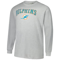 Miami Dolphins Big & Tall Thermal Long Sleeve T-Shirt Heather Gray - Fanatics