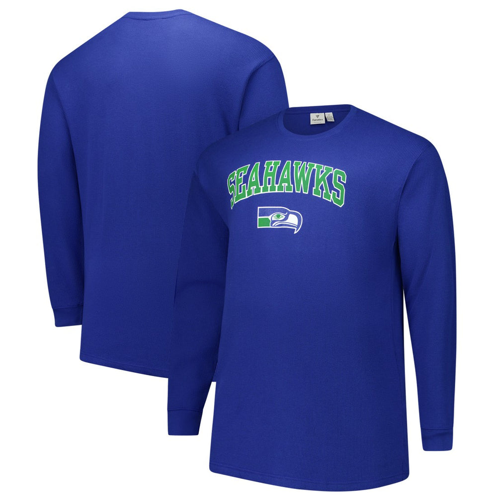 Seattle Seahawks Big & Tall Throwback Thermal Long Sleeve T-Shirt Royal - Fanatics