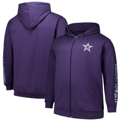 Dallas Cowboys Big & Tall Sleeve Hit Full-Zip Hoodie Purple - Fanatics