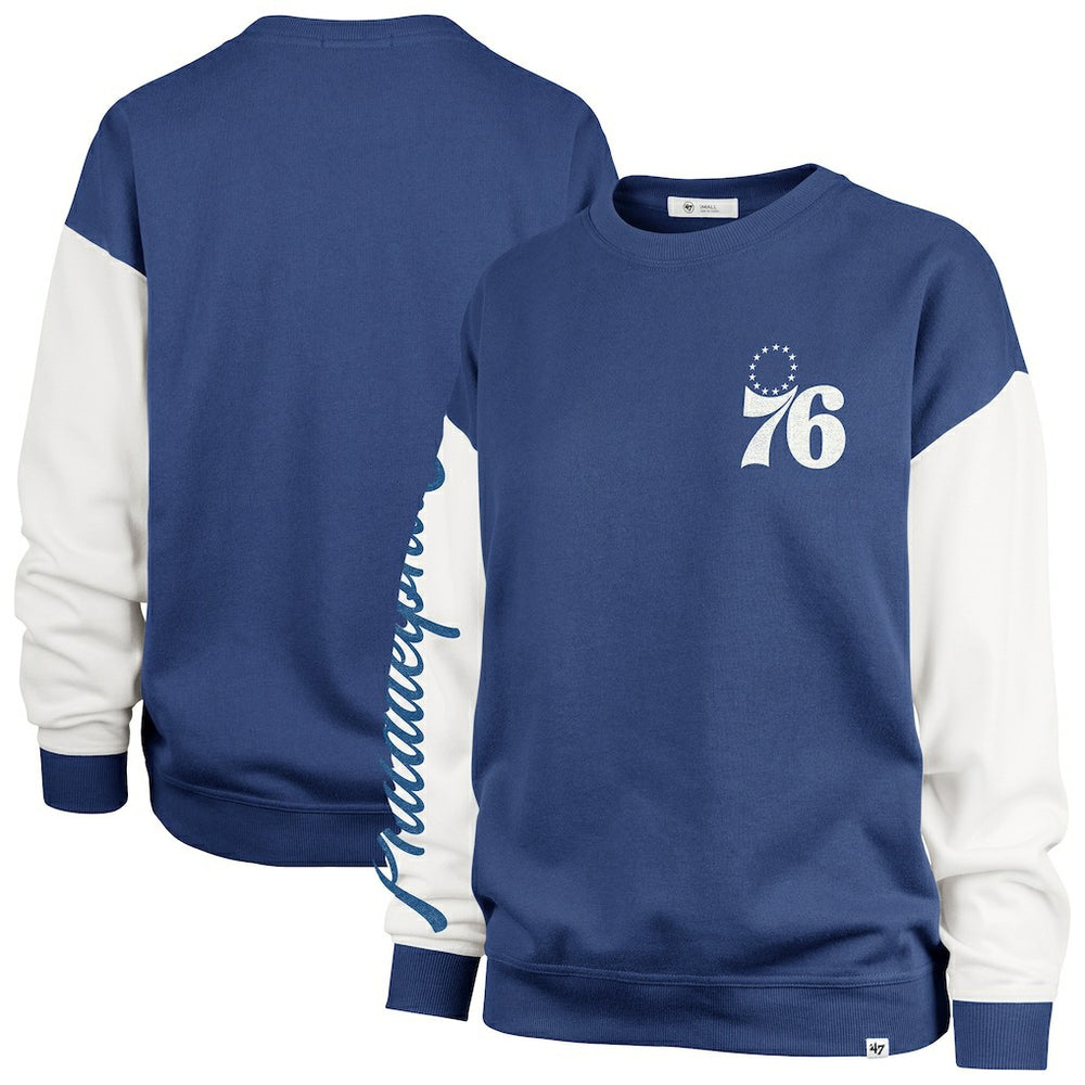 47 brand - Philadelphia 76ers '47 Women's Plus Size Oversized Rise Andie Pullover Sweatshirt - Royal