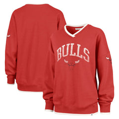 47 brand - Chicago Bulls '47 Women's Rise Wax Pack Daze '80s Oversize Pullover Sweatshirt - Red