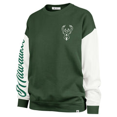 47 brand - Milwaukee Bucks '47 Women's Rise Andie Oversized Pullover Sweatshirt - Hunter Green