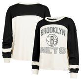 47 brand - Brooklyn Nets '47 Women's Curve Raglan Long Sleeve T-Shirt - Cream