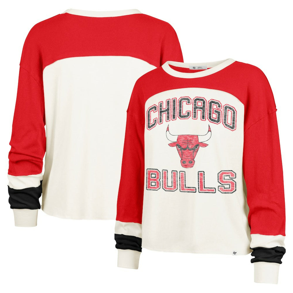 47 brand - Chicago Bulls '47 Women's Curve Raglan Long Sleeve T-Shirt - Cream