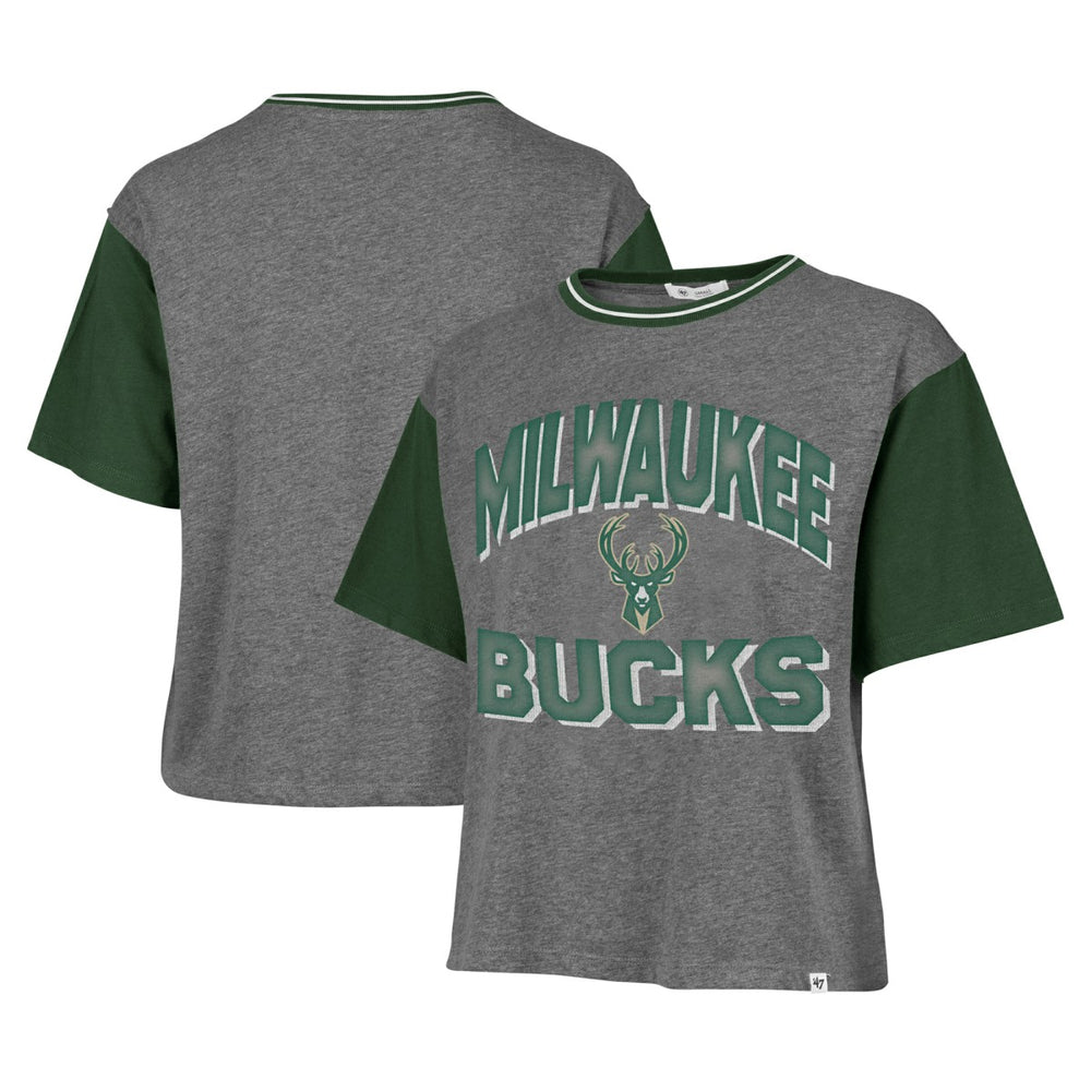 47 brand - Milwaukee Bucks '47 Women's Rise Clubhouse Ziggy Color Block T-Shirt - Gray