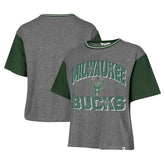 47 brand - Milwaukee Bucks '47 Women's Rise Clubhouse Ziggy Color Block T-Shirt - Gray