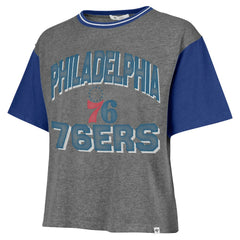 47 brand - Philadelphia 76ers '47 Women's Rise Clubhouse Ziggy Color Block T-Shirt - Gray