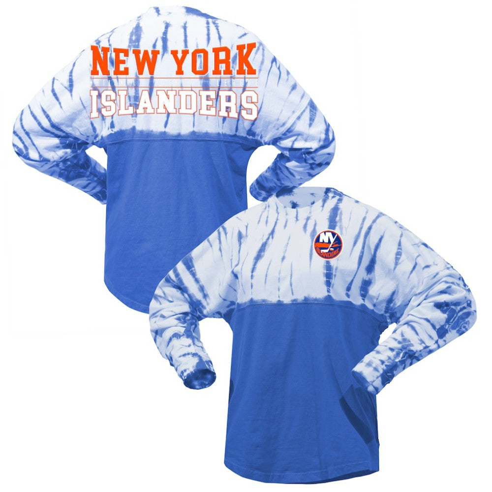 New York Islanders - Spirit Jersey Unisex Crystal Half Dye Long Sleeve T-Shirt Royal