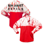 New Jersey Devils - Spirit Jersey Unisex Crystal Half Dye Long Sleeve T-Shirt Red