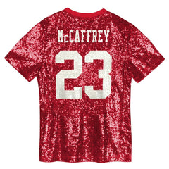 Christian McCaffrey San Francisco 49ers Women's Player Name & Number V-Neck Fashion Jersey Scarlet - NFL
