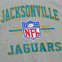 Jacksonville Jaguars All Over 4.0 Vintage Logo Pullover Sweatshirt Heather Gray - Mitchell & Ness
