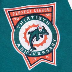 Miami Dolphins All Over 4.0 Vintage Logo Pullover Sweatshirt Heather Gray - Mitchell & Ness