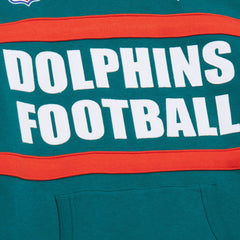 Miami Dolphins Vintage Logo Head Coach Fleece Pullover Hoodie Aqua - NFL
