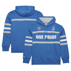 Detroit Lions Vintage Logo Head Coach Fleece Pullover Hoodie Blue - NFL