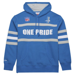 Detroit Lions Vintage Logo Head Coach Fleece Pullover Hoodie Blue - NFL