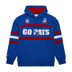 New England Patriots Vintage Logo Head Coach Fleece Pullover Hoodie Royal - NFL