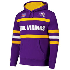 Minnesota Vikings Vintage Logo Head Coach Fleece Pullover Hoodie Purple - NFL