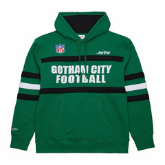 New York Jets Vintage Logo Head Coach Fleece Pullover Hoodie Kelly Green - NFL