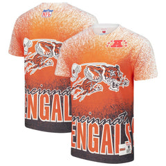 Cincinnati Bengals Team Burst Vintage Logo T-Shirt White - Mitchell & Ness