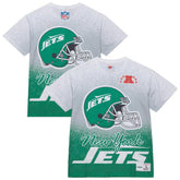 New York Jets Team Burst Vintage Logo T-Shirt White - Mitchell & Ness