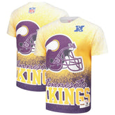 Minnesota Vikings Team Burst Vintage Logo T-Shirt White - Mitchell & Ness