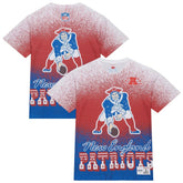 New England Patriots Team Burst Vintage Logo T-Shirt White - Mitchell & Ness