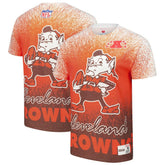 Cleveland Browns Team Burst Vintage Logo T-Shirt White - Mitchell & Ness